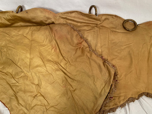 Pair of velvet valances with embroidered decorations, late 19th century