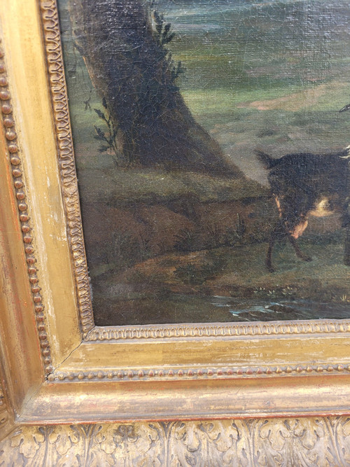 Picnic di campagna, con cornice, inizi del XIX secolo