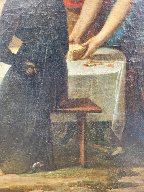 Picnic di campagna, con cornice, inizi del XIX secolo
