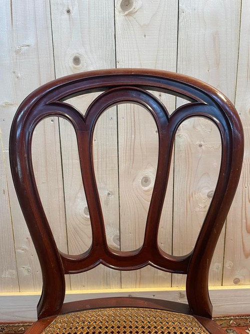 Suite de 4 chaises Louis Philippe cannées 