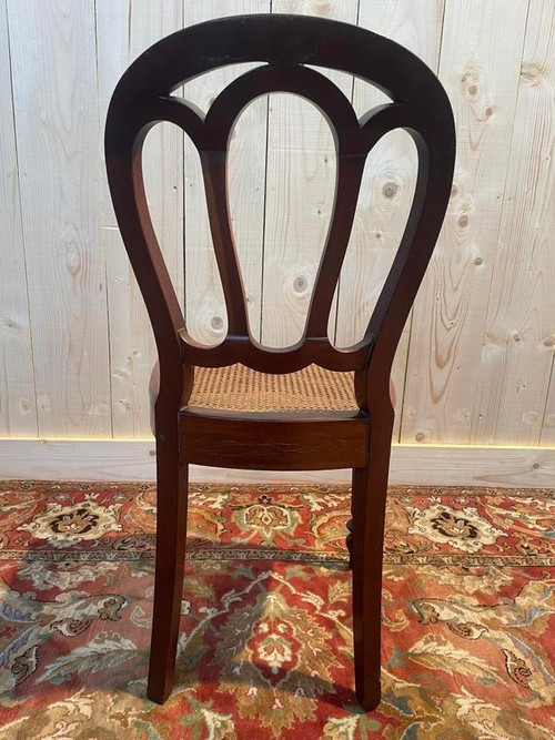 Suite de 4 chaises Louis Philippe cannées 