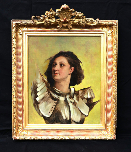 FRANZÖSISCHE Schule des 19. Jahrhunderts, Jeanne d'Arc in Rüstung