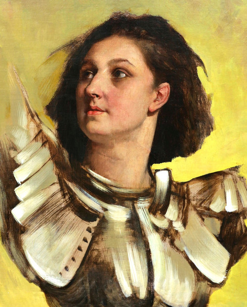 FRANZÖSISCHE Schule des 19. Jahrhunderts, Jeanne d'Arc in Rüstung
