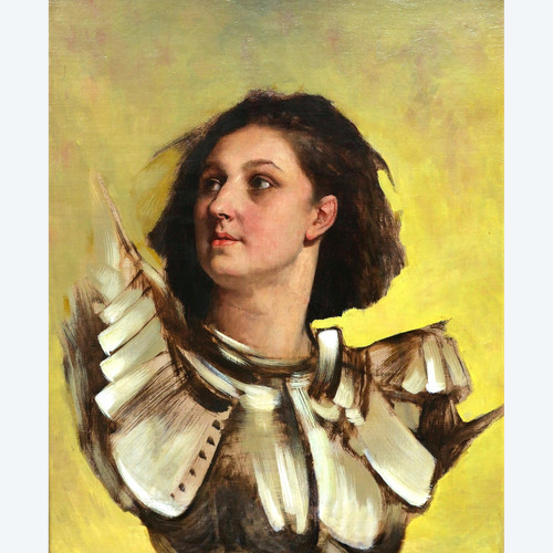 FRANZÖSISCHE Schule des 19. Jahrhunderts, Jeanne d'Arc in Rüstung
