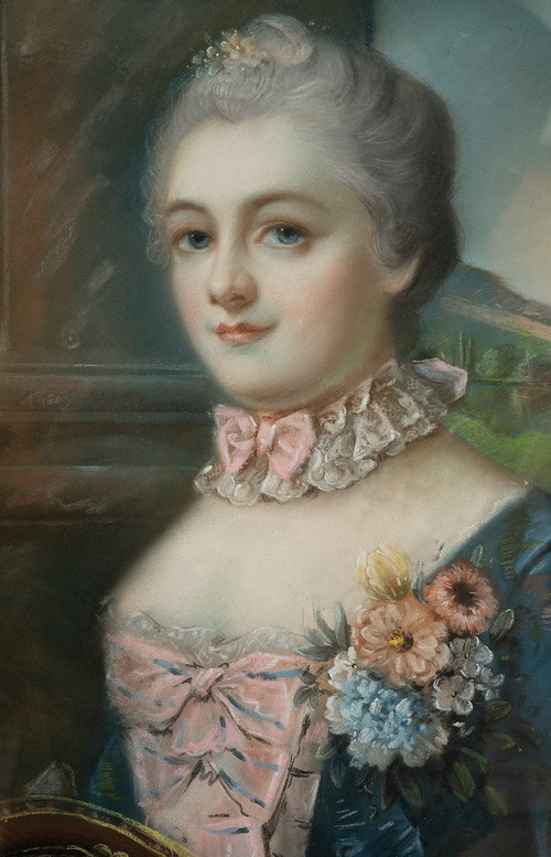 Pastel Ancien Napoléon III France 19ème Siècle.