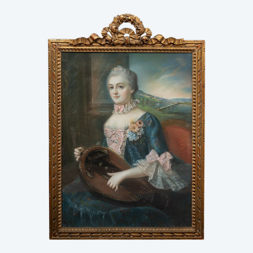 Pastel Ancien Napoléon III France 19ème Siècle.