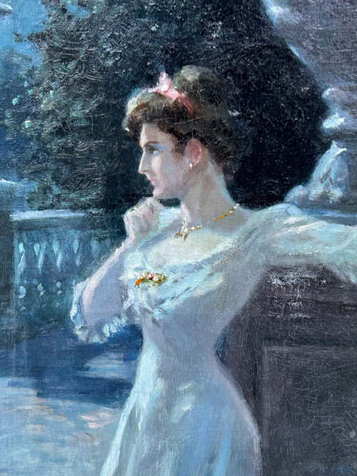 Marie Marguerite Barco (1882-1965) Malinconia notturna Olio su tela Inizio XX secolo 