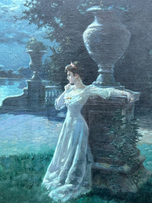 Marie Marguerite Barco (1882-1965) Malinconia notturna Olio su tela Inizio XX secolo 