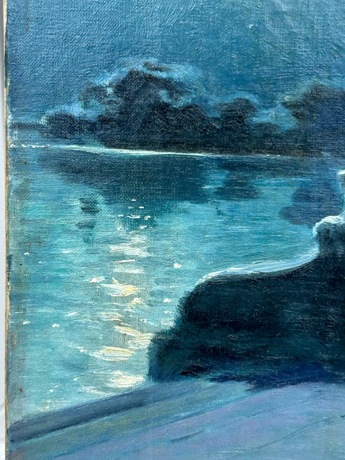 Marie Marguerite Barco (1882-1965) Malinconia notturna Olio su tela Inizio XX secolo 