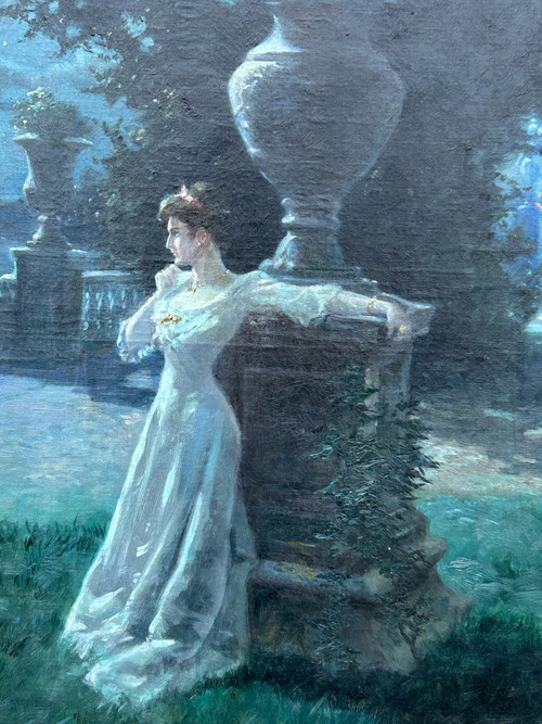 Marie Marguerite Barco (1882-1965) Malinconia notturna Olio su tela Inizio XX secolo 