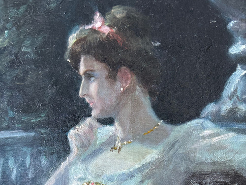 Marie Marguerite Barco (1882-1965) Malinconia notturna Olio su tela Inizio XX secolo 