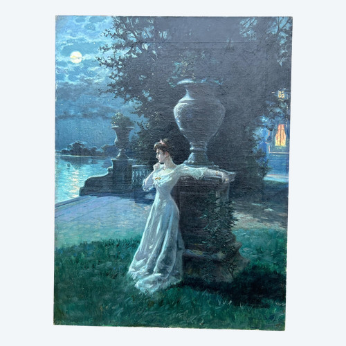 Marie Marguerite Barco (1882-1965) Malinconia notturna Olio su tela Inizio XX secolo 