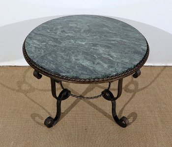  Table Basse en Marbre et Fer forgé – 1950 