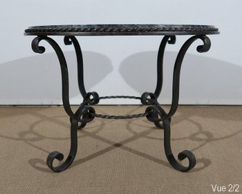  Table Basse en Marbre et Fer forgé – 1950 