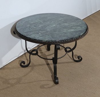  Table Basse en Marbre et Fer forgé – 1950 