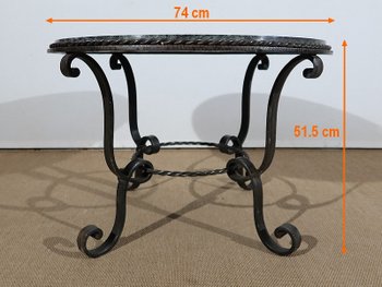  Table Basse en Marbre et Fer forgé – 1950 