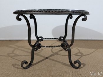  Table Basse en Marbre et Fer forgé – 1950 