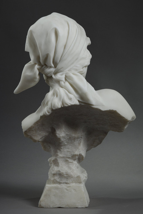 Busto in marmo della “Ragazza di Boemia” di Emmanuel Villanis