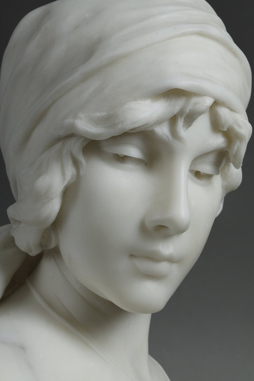 Busto in marmo della “Ragazza di Boemia” di Emmanuel Villanis