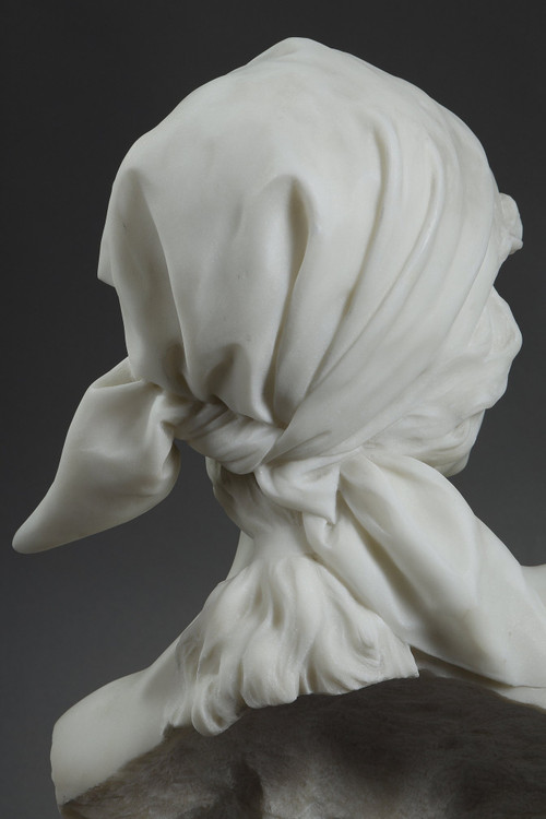 Busto in marmo della “Ragazza di Boemia” di Emmanuel Villanis