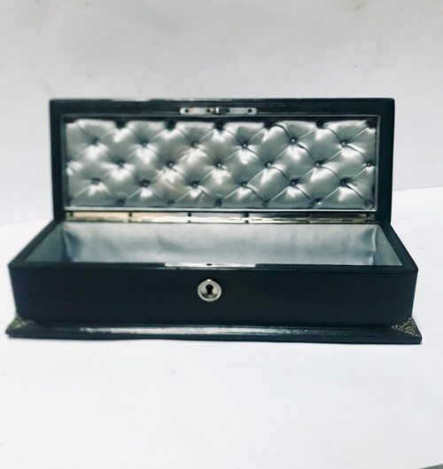 Coffret à bijoux gainé de cuir époque Napoléon III 