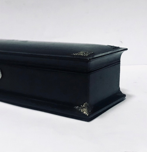 Coffret à bijoux gainé de cuir époque Napoléon III 