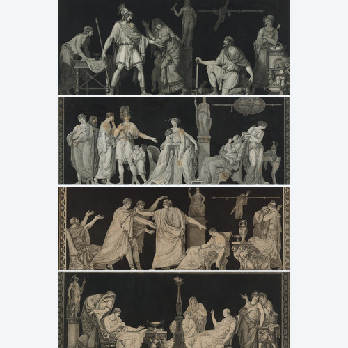 SUITE OF 5 ENGRAVINGS OF ANTIQUE SCENES AFTER MOITTE BY JANINET