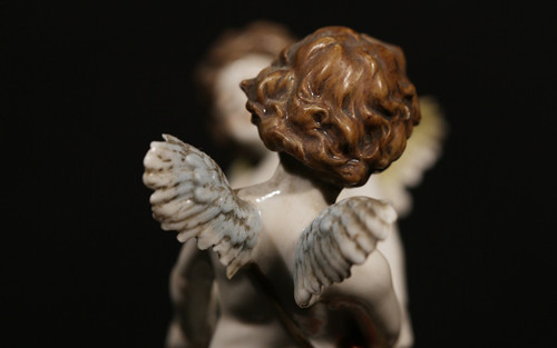 Paire d'anges porcelaine  Porcelaine de Saxe