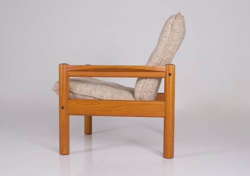 Danish armchair in teak and wool.