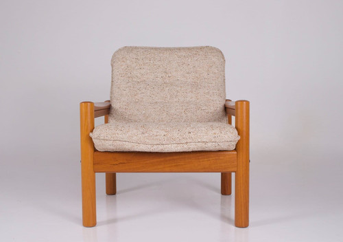 Danish armchair in teak and wool.