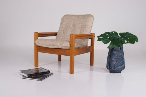 Danish armchair in teak and wool.