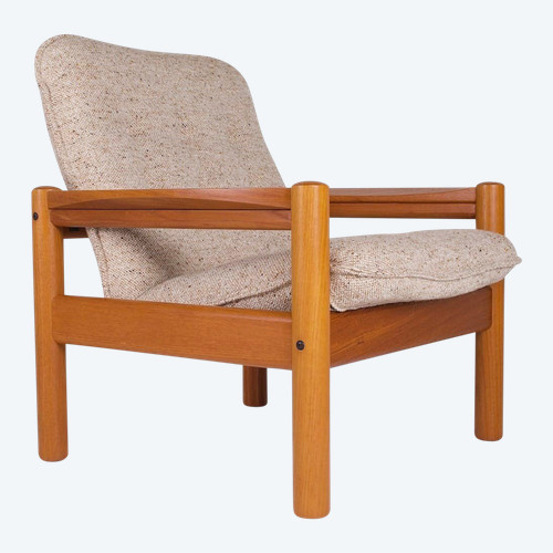 Danish armchair in teak and wool.