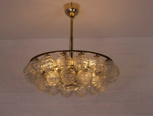 Lampadario da soffitto in ottone e cristallo “Snowball”