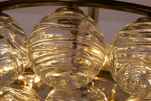 Lampadario da soffitto in ottone e cristallo “Snowball”