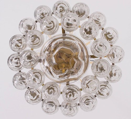 Lampadario da soffitto in ottone e cristallo “Snowball”