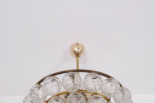 Lampadario da soffitto in ottone e cristallo “Snowball”