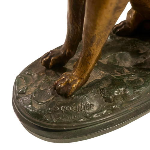 Sculpture de berger allemand par Prosper Lecourtier