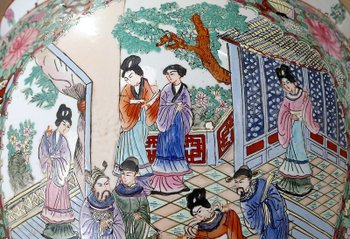  Importante acquario di porcellana di Canton, Cina - 19° secolo