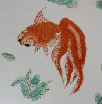  Importante acquario di porcellana di Canton, Cina - 19° secolo