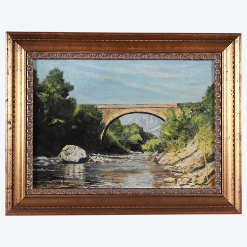 Corsica, near the Pont de Corte, signed M. Cousinié, French School