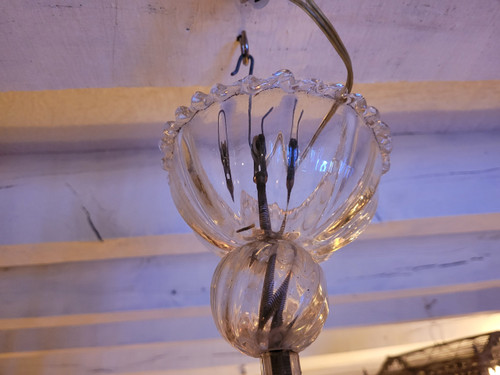 Classic Murano Chandelier in Clear Glass with 6 Venetian Lights