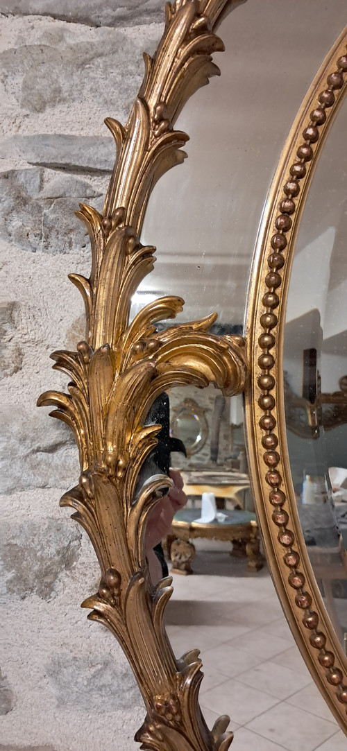 Miroir XIX parecloses oval 141 x 96