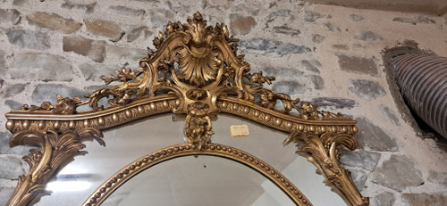Miroir XIX parecloses oval 141 x 96
