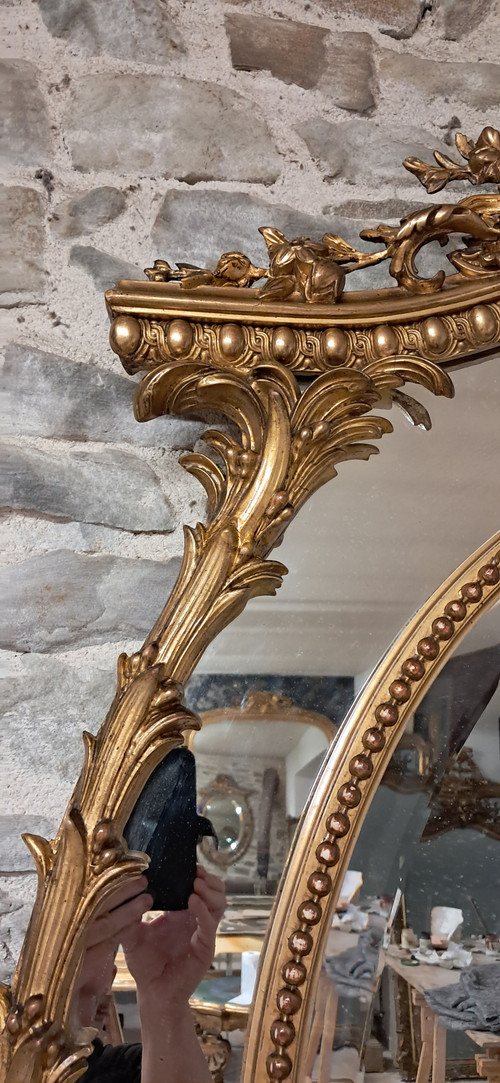 Miroir XIX parecloses oval 141 x 96