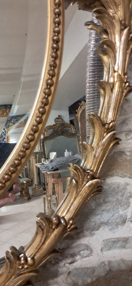 Miroir XIX parecloses oval 141 x 96