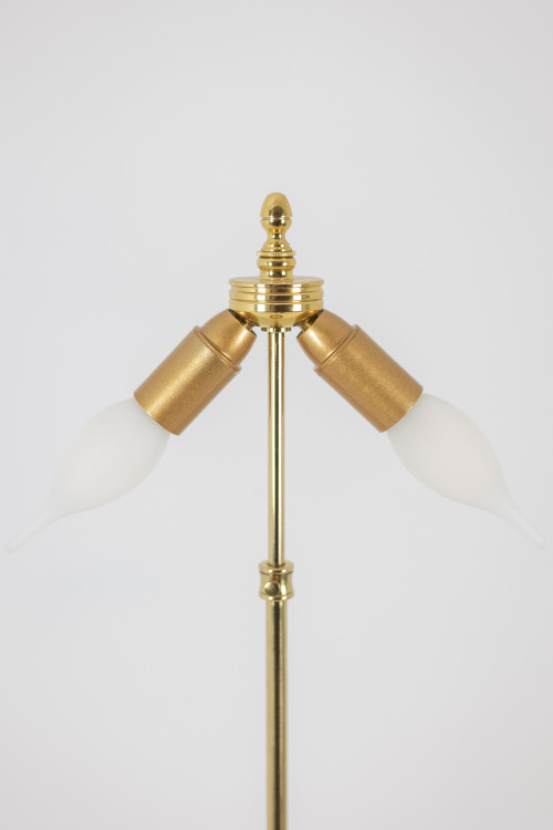 Blue porcelain and gilt bronze lamp with handles. Circa 1880. LS6040309I