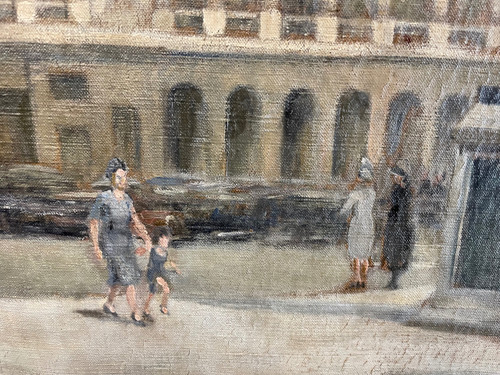 Painting View of Paris - Place De La Concorde Around 1940 Oil on Canvas