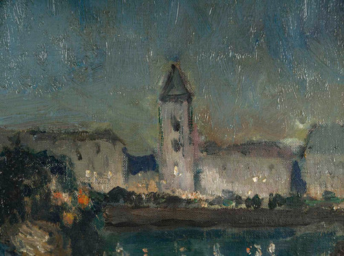 Marcel Cosson (1878-1956) Harlekin und Columbine in Venedig, Öl auf Leinwand um 1900