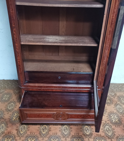 Libreria d'epoca di Napoleone III in radica di cedro