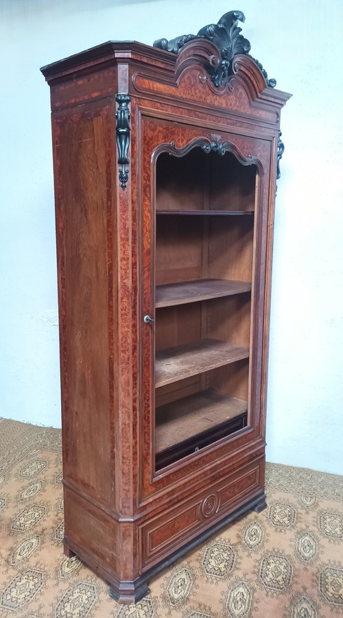 Libreria d'epoca di Napoleone III in radica di cedro